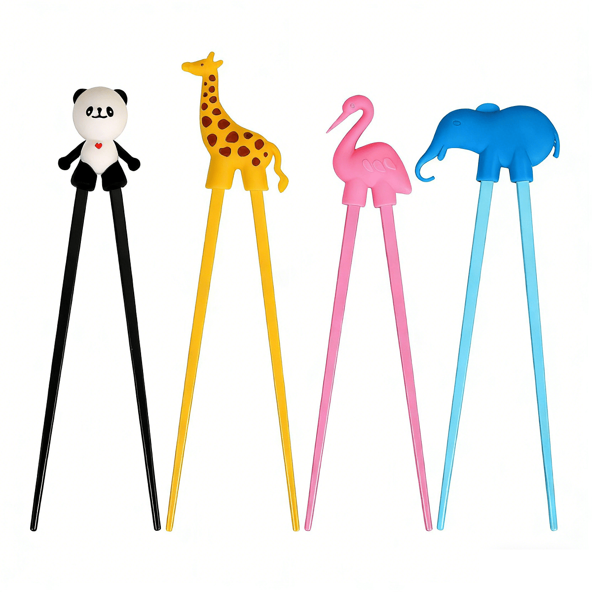 Colorful Animal Chopstick Set - 4-Pair Training Chopsticks for Kids & Adults
