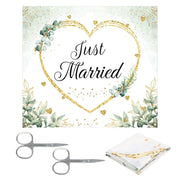 Wedding Heart Cutout Banner, 'Just Married' Design, 200x180 CM