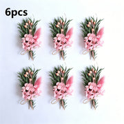 6-Piece Dried Flower Bouquet Set, Pink Assortment
