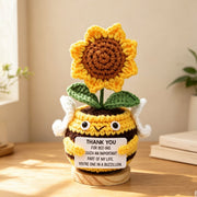 Bee-Shaped Sunflower Pot Ornament