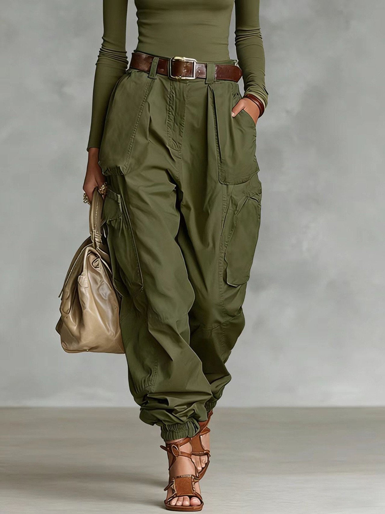 High-Waisted Wide Leg Workwear Pants for Women