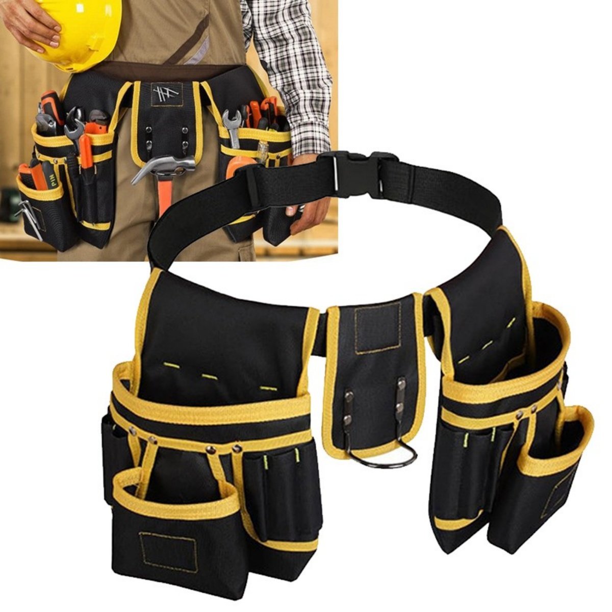 Heavy Duty Tool Belt with 26 Pockets for Men