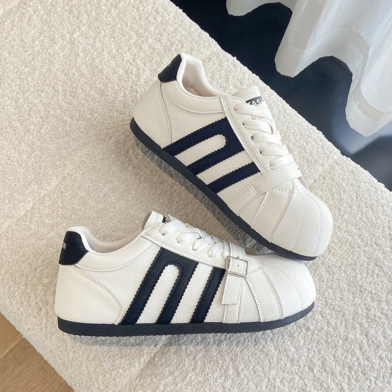 Women's German Trainer Sneakers with Buckle Strap & Comfortable Fit