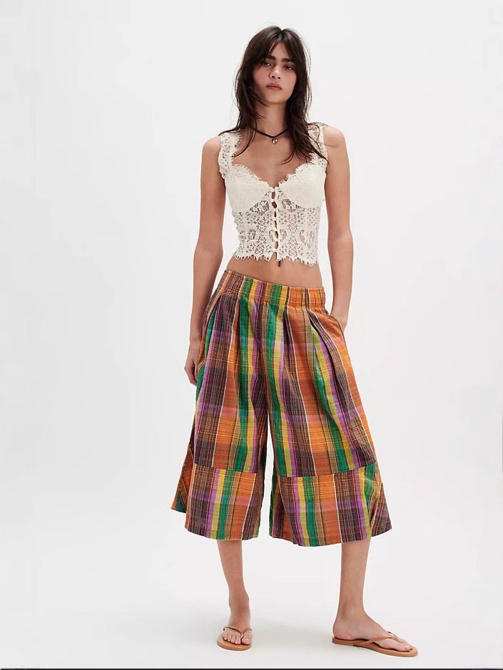 Comfortable Multi-Color Striped Wide Leg Pants for Women
