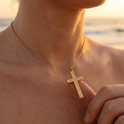 Vintage Cross Pendant Necklace - Eco-Friendly Clavicle Chain