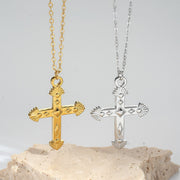 Vintage Textured Pendant Necklace - Luxury Stainless Steel Jewelry