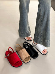Summer Suede Sandals for Women - Minimalist Roman Flat Shoes