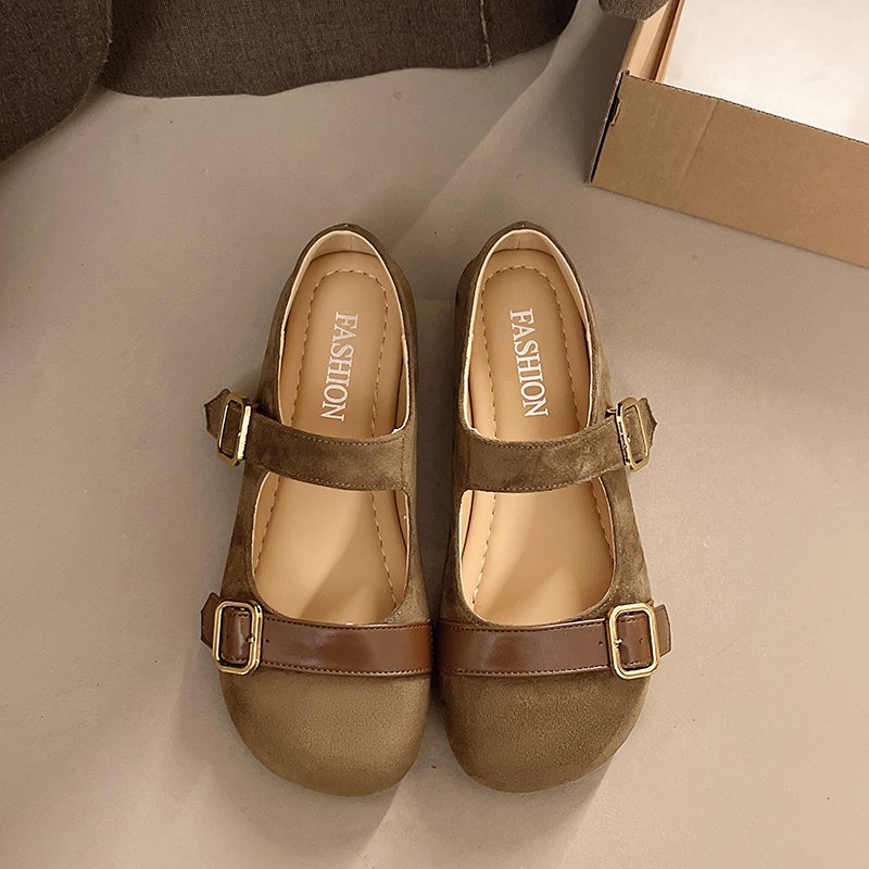 Fall Women's Invisible Wedge Pumps with Round Toe and Belt Buckle Detail