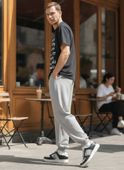 Men's Anti-Wrinkle Casual Pants, Elastic & Comfortable Fit, 9-inch Long