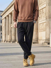 Men's Anti-Wrinkle Casual Pants, Long & Straight Fit, Stretchy & Comfortable