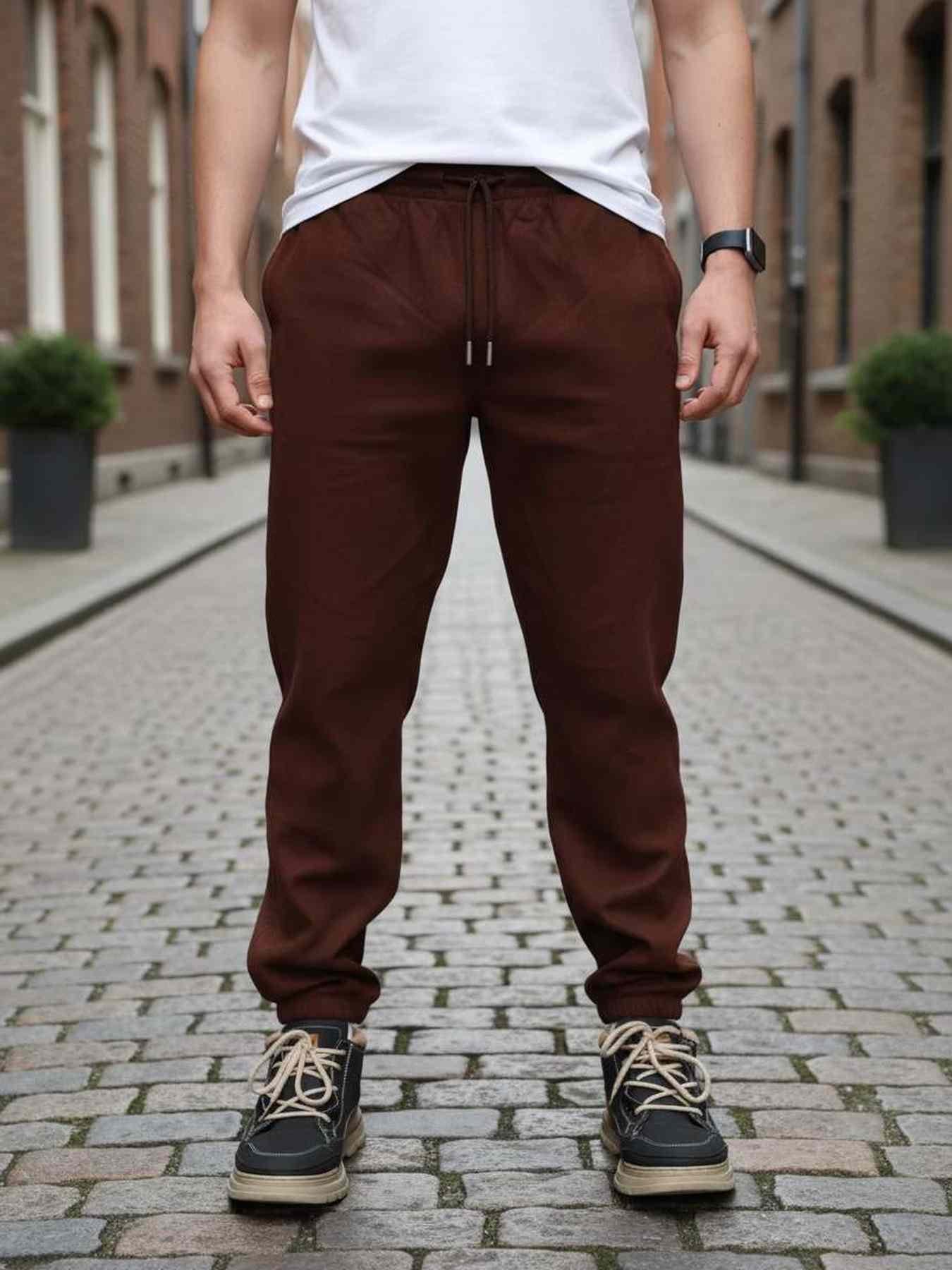 Men's Casual Corduroy Pants with Elastic Fabric