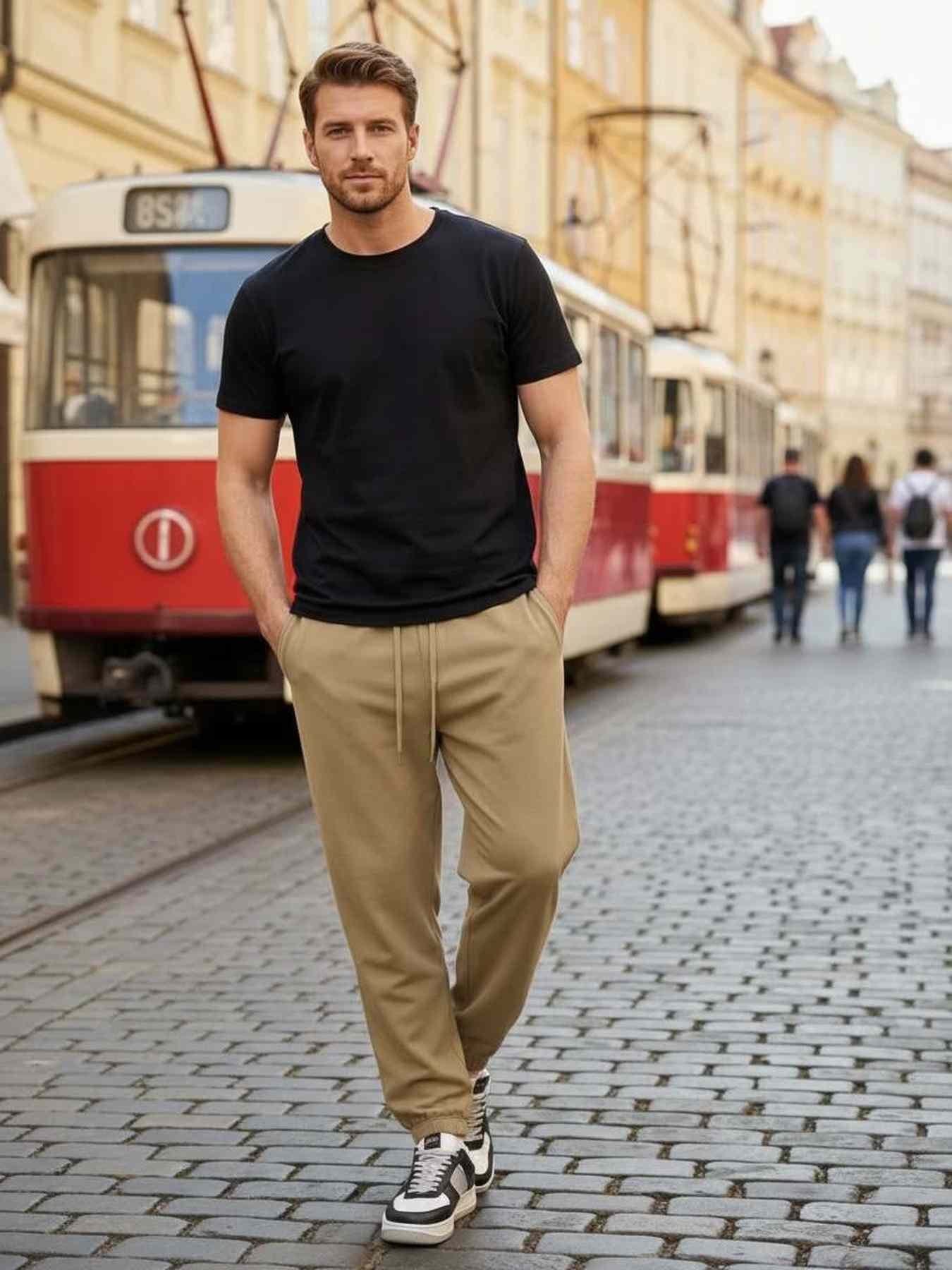 Men's Anti-Wrinkle Casual Pants - Stretchy & Comfortable Fit