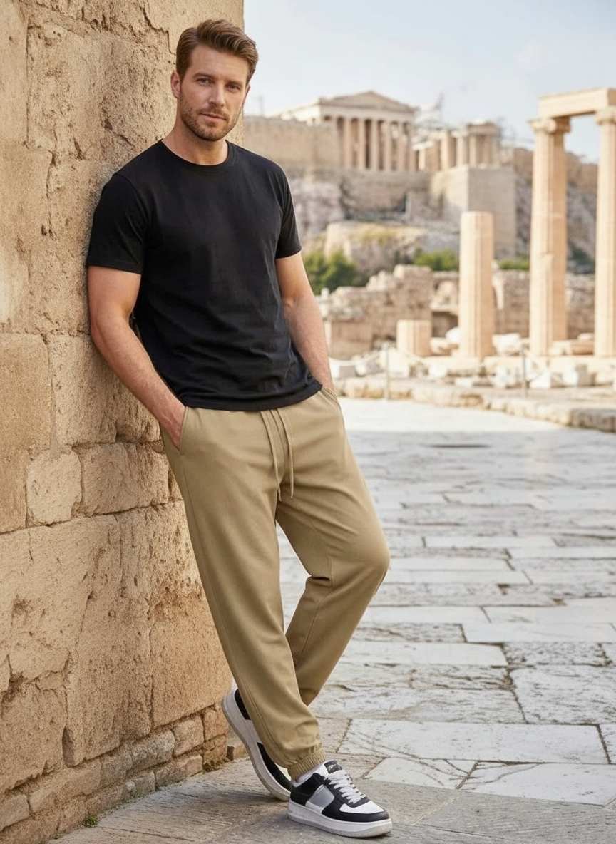 Men's Anti-Wrinkle Casual Pants with High Elasticity