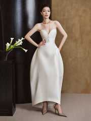 Structured Strapless Sweetheart Midi Gown