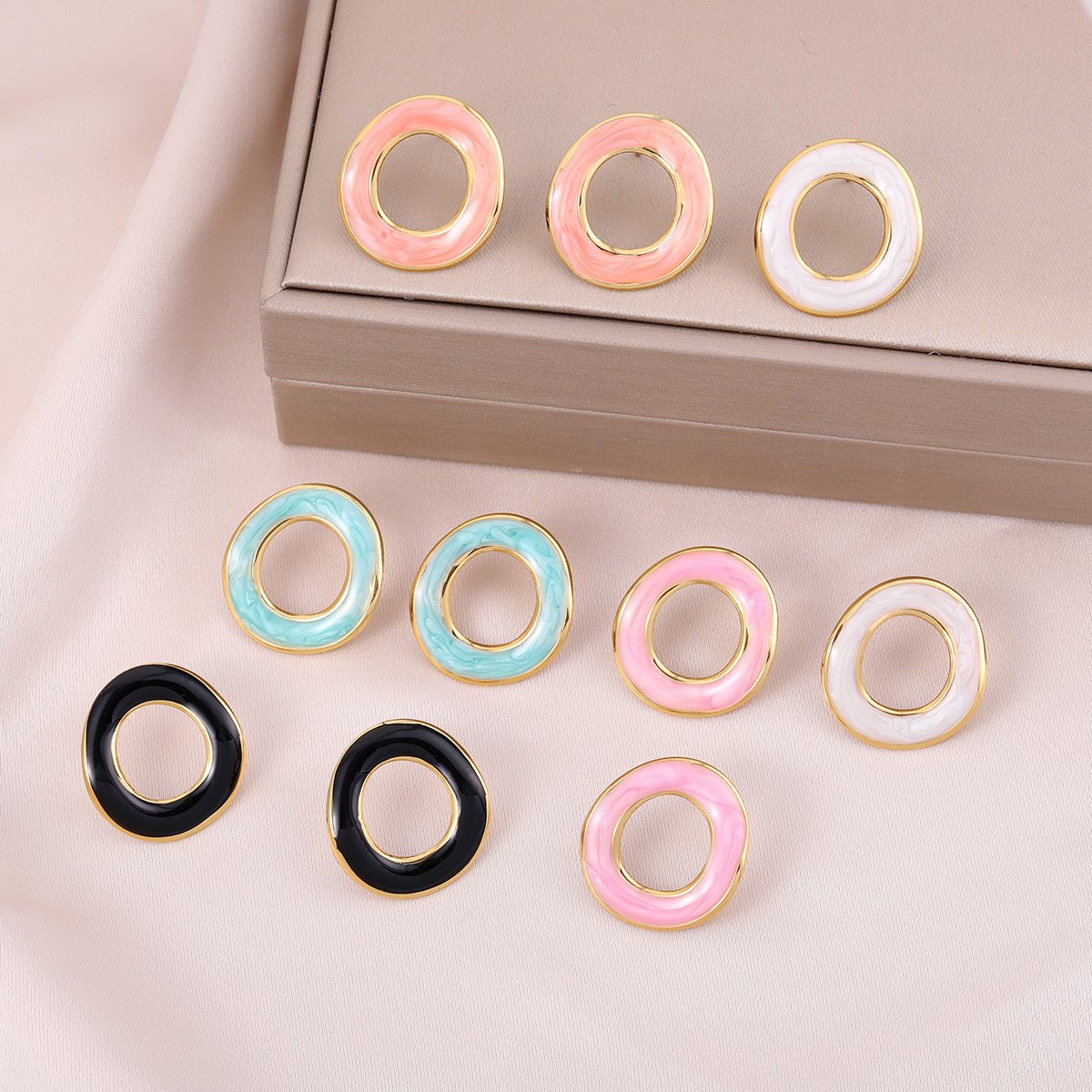 Elevate Your Style with Geometric Enamel Drop Earrings