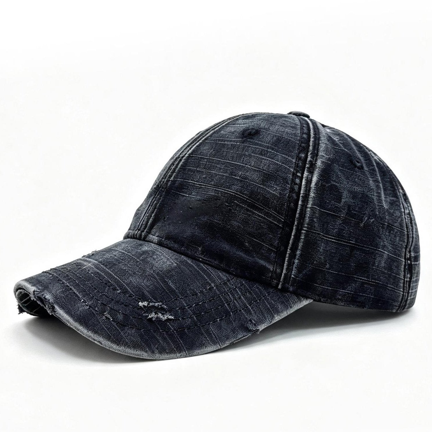 Retro Distressed Denim Baseball Cap for Outdoor Fun