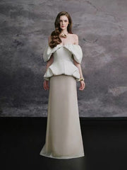 Elegant Off-Shoulder Formal Gown Set