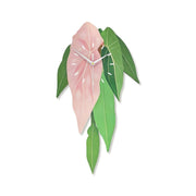 Tropical Leaf Wall Clock Modern Home Decor