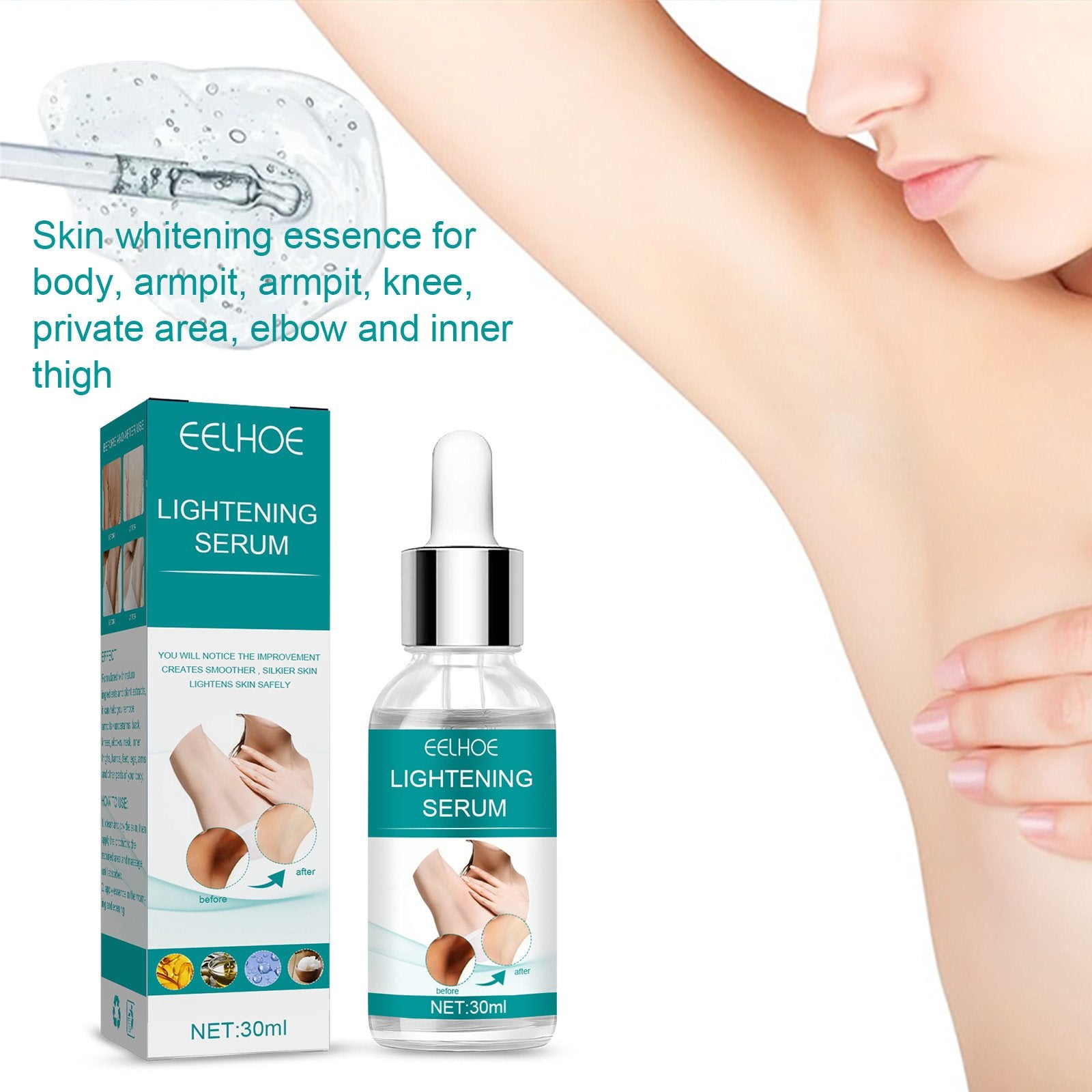 Brightening Body Skin Care Essence for Underarm, Knee, and Body Hydration
