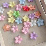 5-Petal Iridescent Acrylic Flower Beads for DIY Jewelry Making