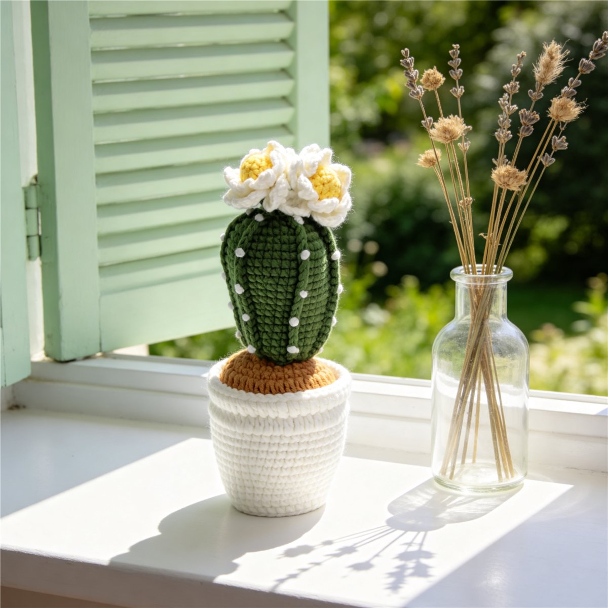 Soft Yarn Crochet Cactus Pot Ornament Home Decor