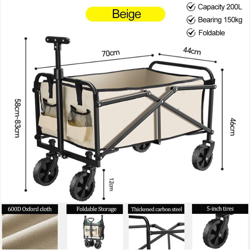 Heavy-Duty Foldable Trolley Cart for Storage and Transport
