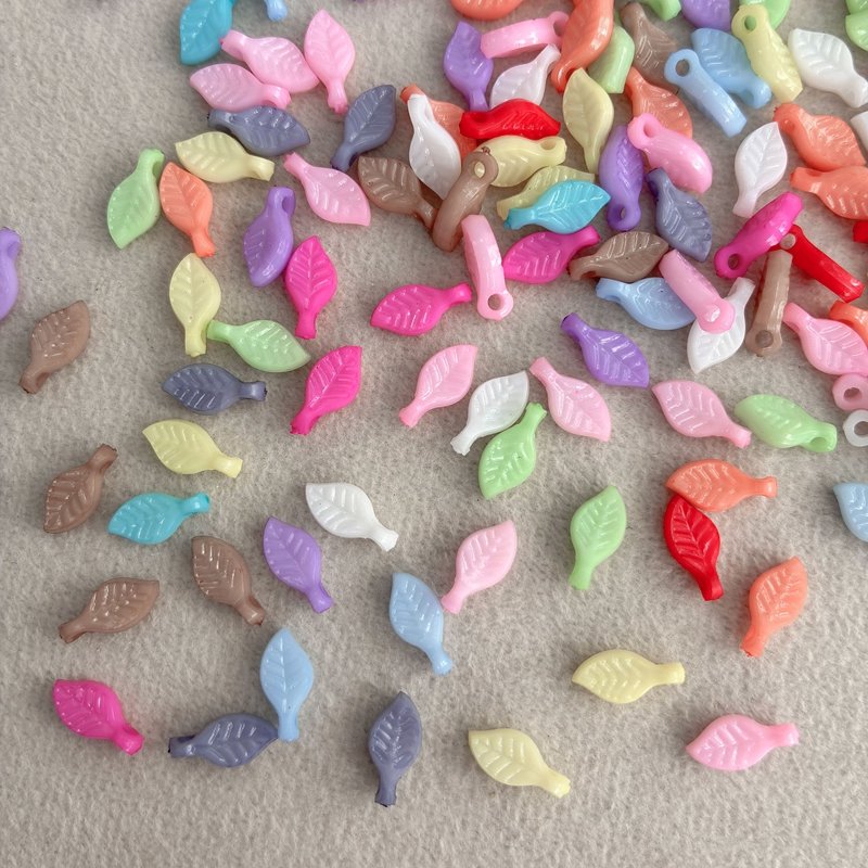 Tiny Acrylic Leaf Charms for DIY Jewelry Making
