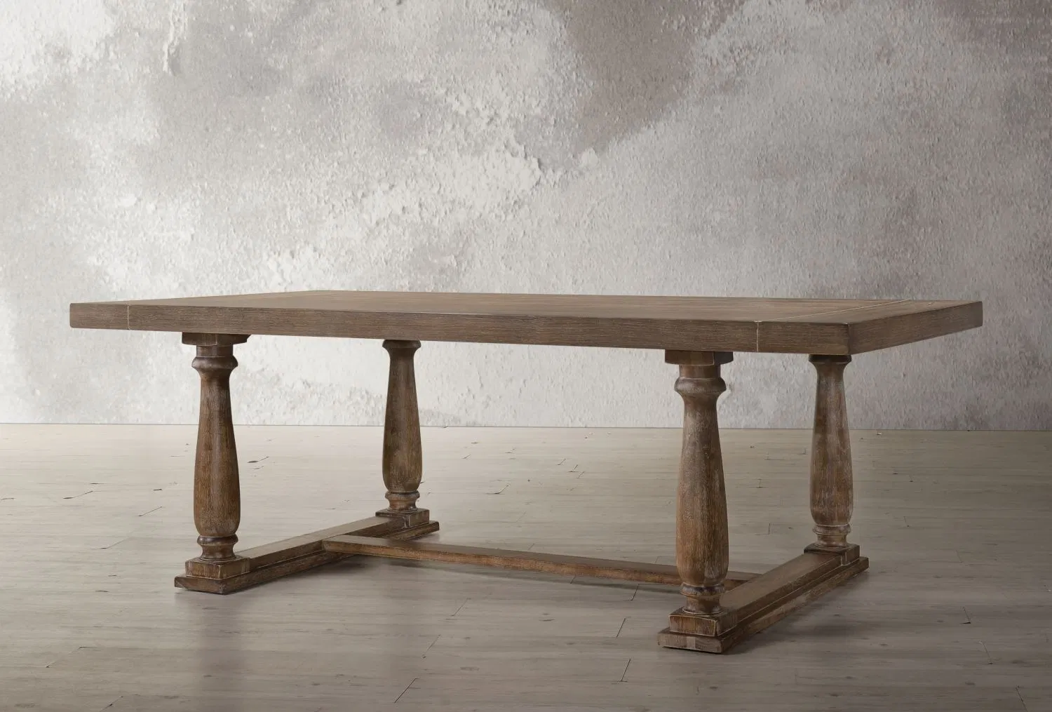 Weathered Oak Finish Dining Table for Home Decor