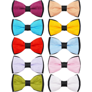 10 Pack Dog Bowties for Large Dogs, Mixed Colors, Adjustable Collar Slides