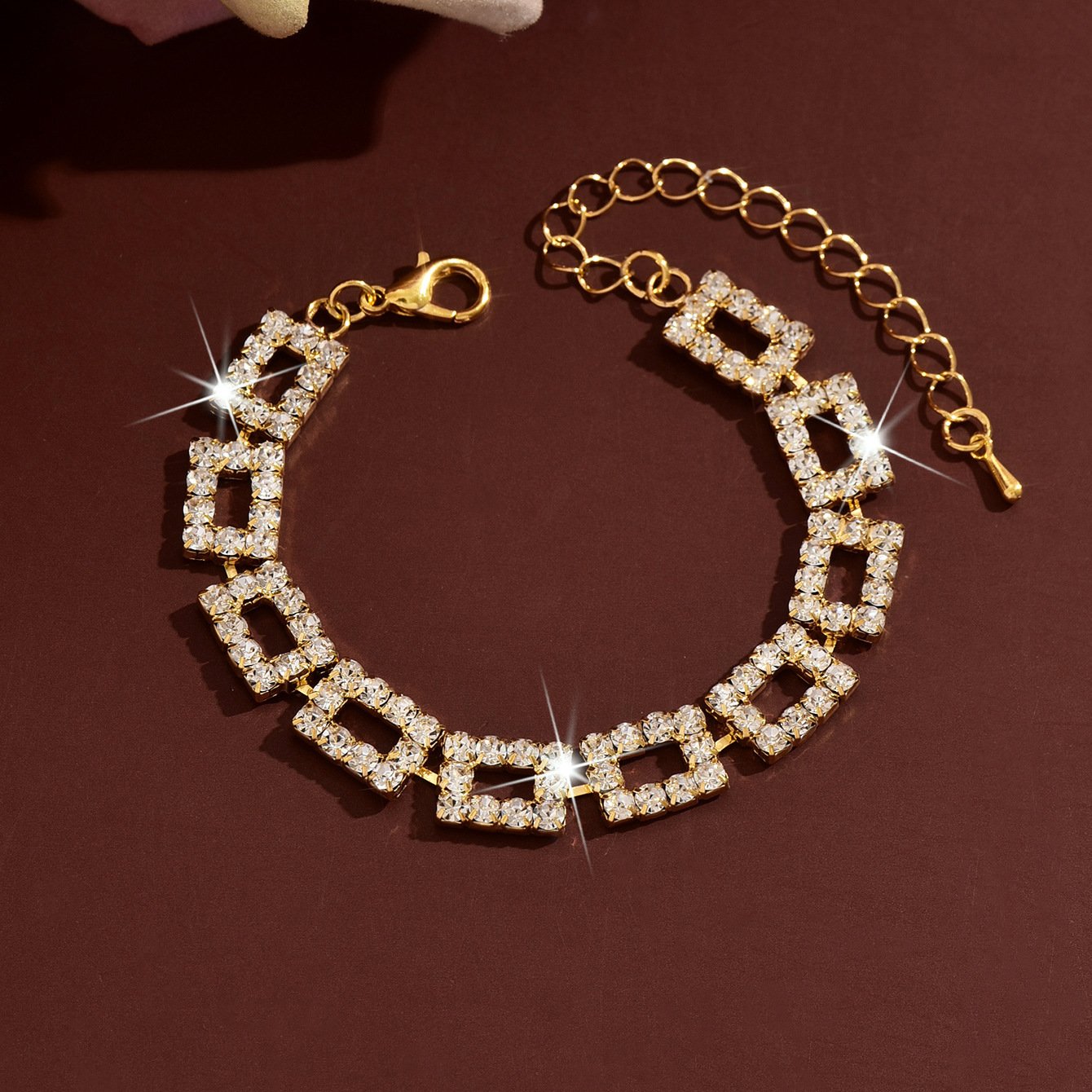Geometric Couple Bracelet - Eco-Friendly Rhinestone Style