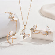 Stunning Diamond-Encrusted 4-Piece Jewelry Set