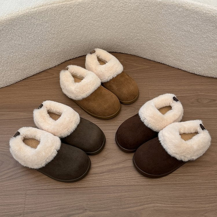 Women's Retro Fleece Snow Boots with Thick Sole