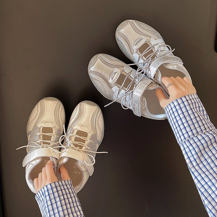 Retro Velcro Training Shoes for Women - Boosted Height & Support