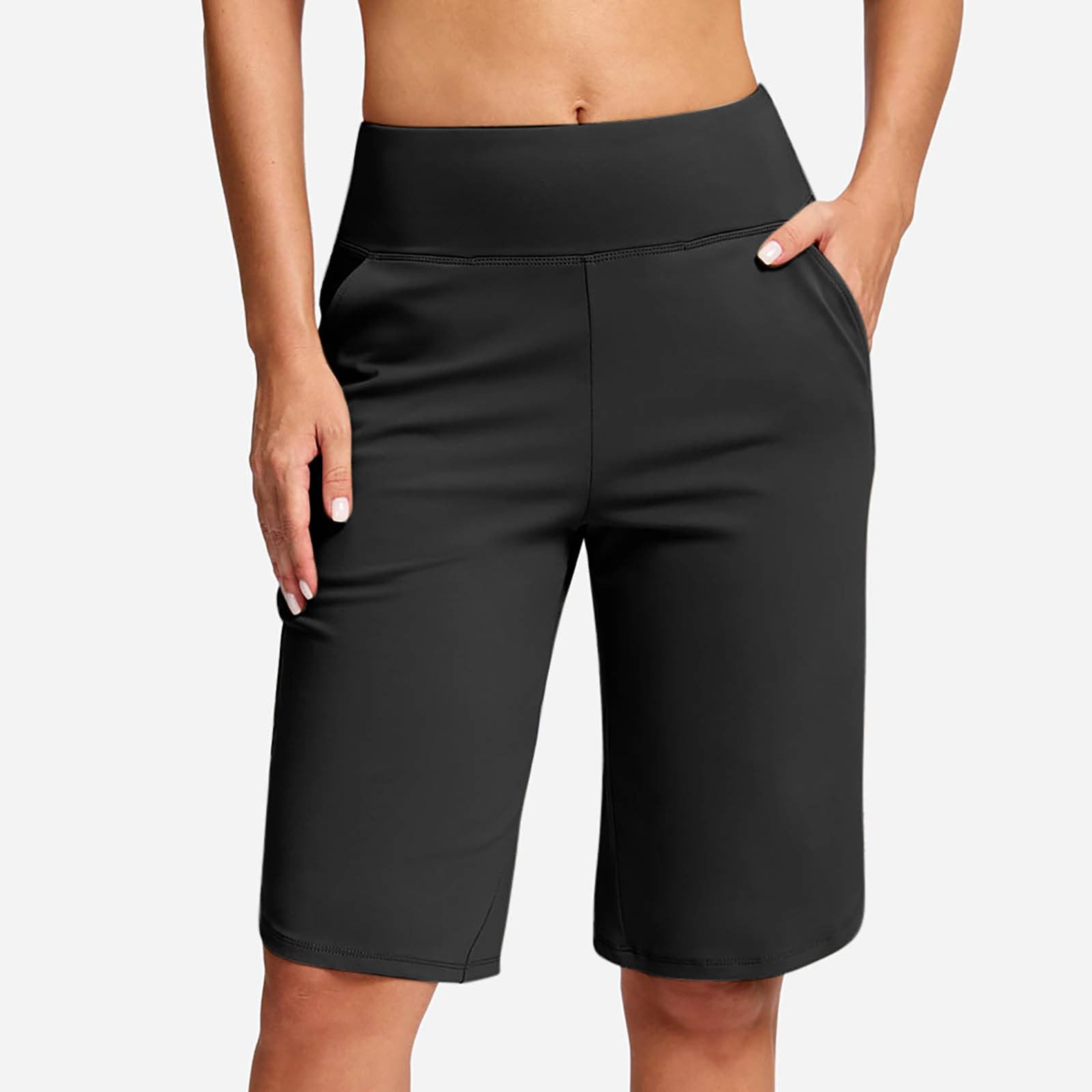 High-Elastic Yoga Shorts for Women: Mid-Waist, Butt-Lifting, Pockets
