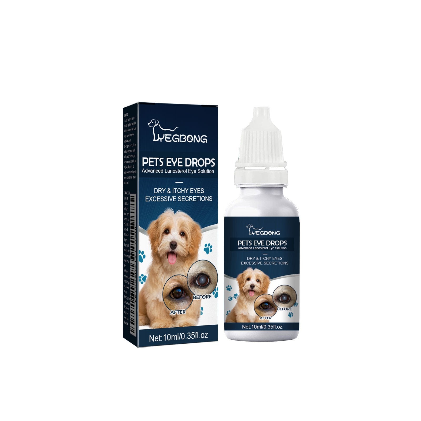 Gentle Pet Eye Drops for Tear Stains and Itching Relief