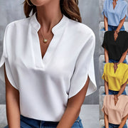 Summer V-Neck Loose Fit Women's Shirts