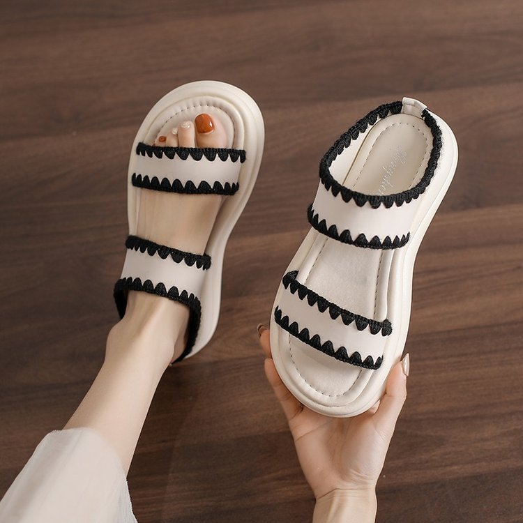 French Style Sandals for Women - Soft Sole & Non Slip Beach Slides