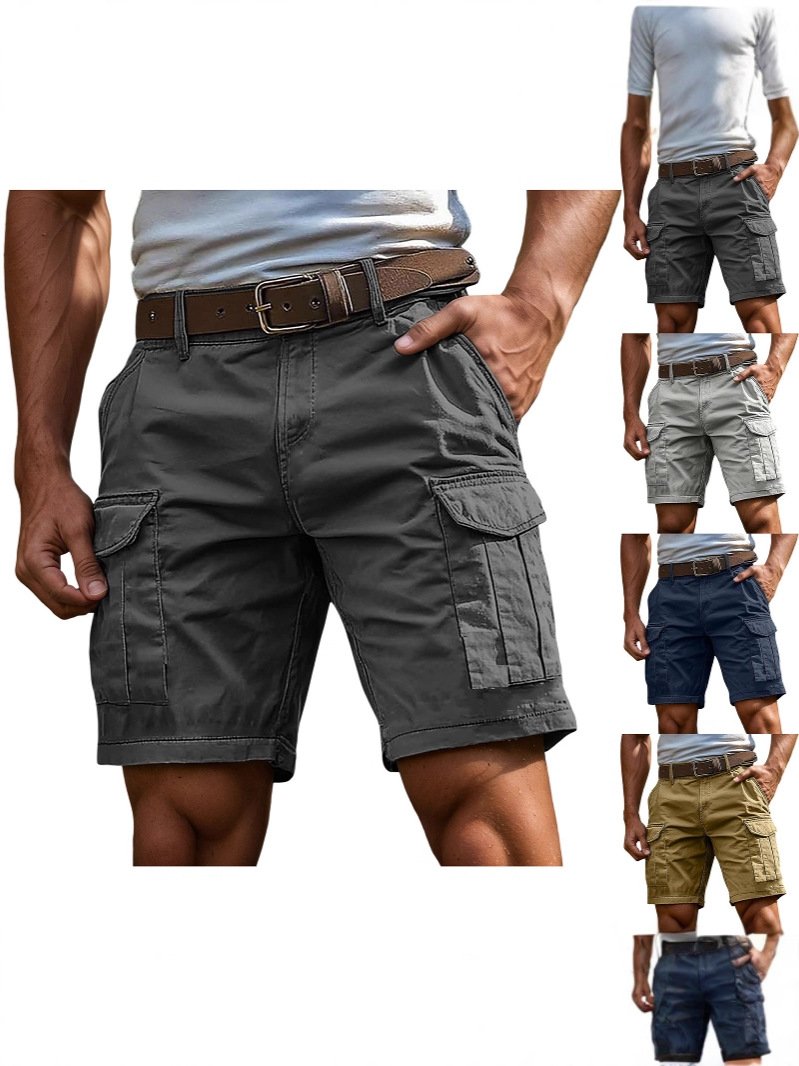 Casual Summer Shorts for Men - High-Waisted Multi-Pocket Cargo Shorts