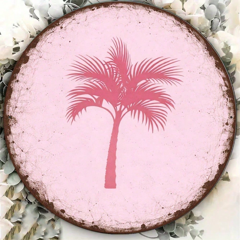 Vintage Palm Tree Sign for Pool Bar Decor