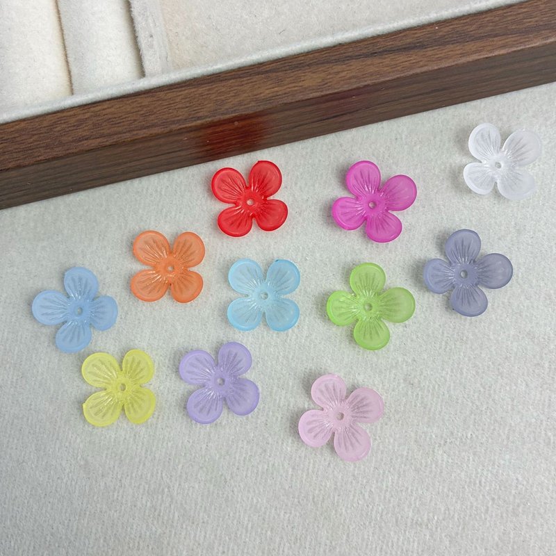 DIY Hair Stick & Earring Bases, Matte Acrylic Blossoms with Veined Center