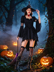 Dark Forest Sorceress Gothic Witch Costume Set
