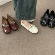 Winter Mary Jane Flats for Women - Double Buckle Bean Shoes