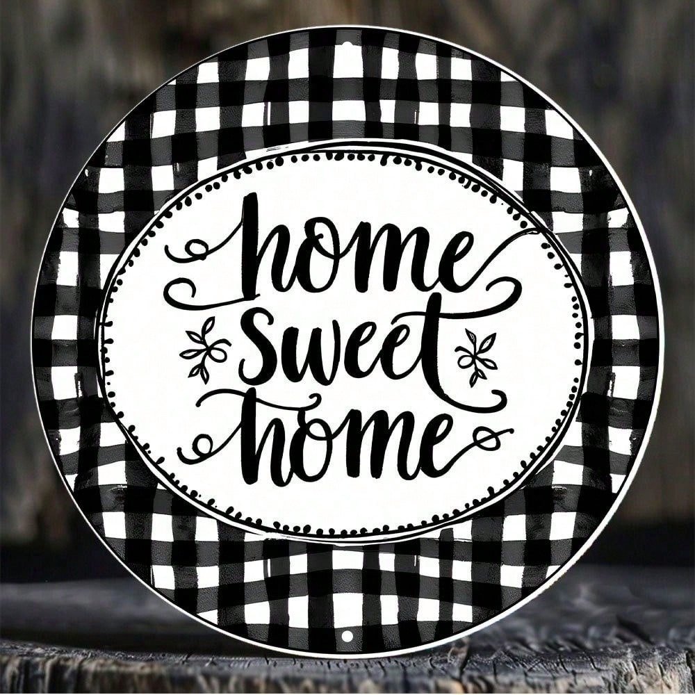 Home Sweet Decor Round Metal Sign 8in