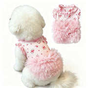 Floral Dog Tutu Dress for Small Female Pets