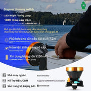Dimmable LED Blue Light Fishing Headlamp with Bait Tray