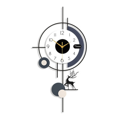 Geometric Deer Wall Clock for Modern Living Room Decor
