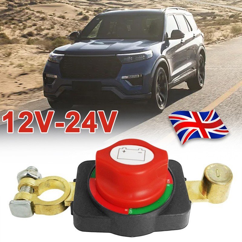 24V 12V Battery Disconnect Switch with ON/OFF Function, 300A Current, Waterproof Isolator for Marine, Truck, Camper, Boat