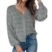 Handmade Crocheted V-Neck Cardigan Sweater - Multiple Colors Available