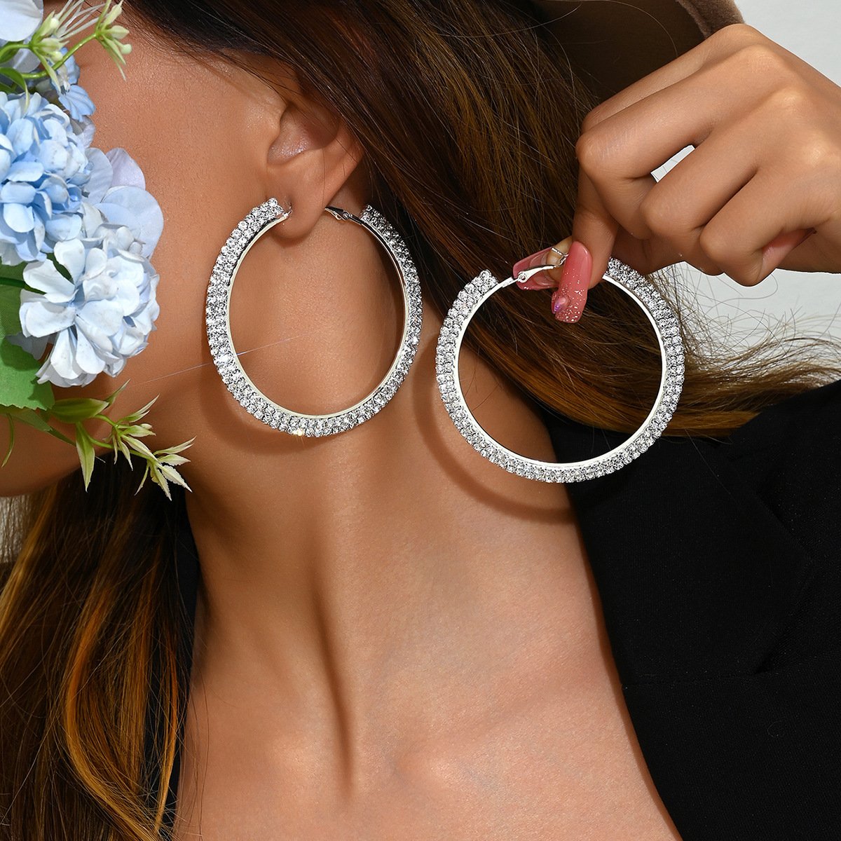 Stunning Double-Row Diamond Earrings For Women
