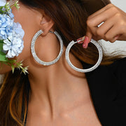 Stunning Double-Row Diamond Earrings For Women